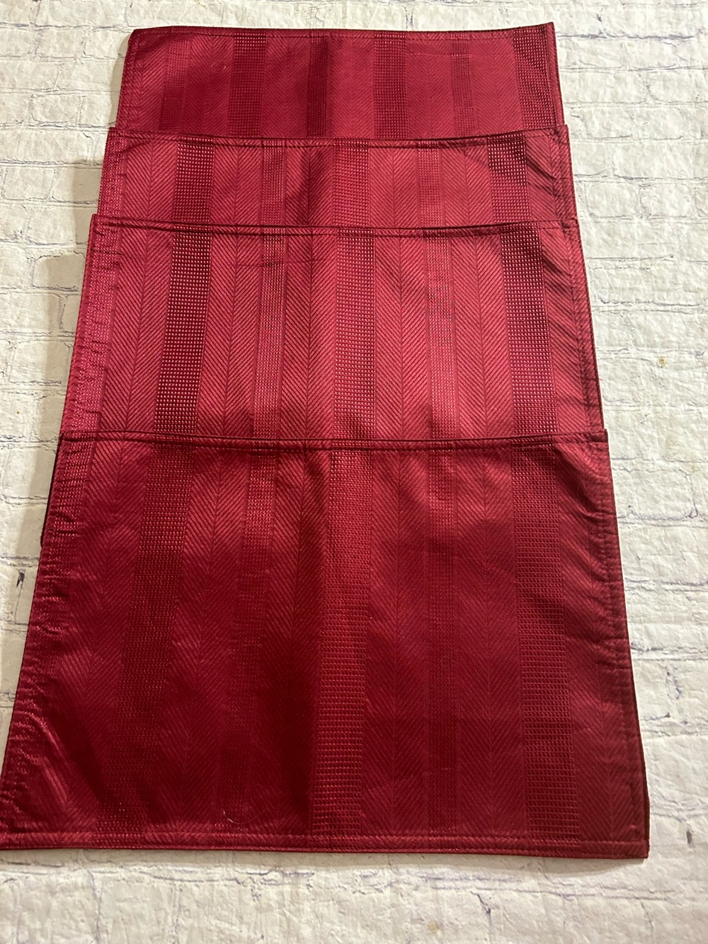OEKO-TEX STANDARD 100 TEXTURED BURGUNDY RED FABRIC PLACEMATS HERRINGBONE (4)